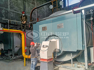On-site installation of the WNS series gas-fired boiler